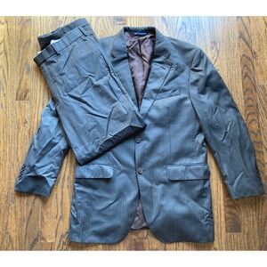 Coppley Vitale Barberis Canonico Suit Mens Size 42 33x30 Brown Wool Herringbone